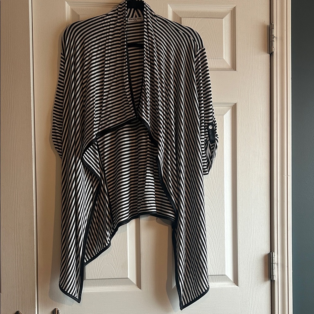 Black and White Striped Cardigan - Picture 2 of 11